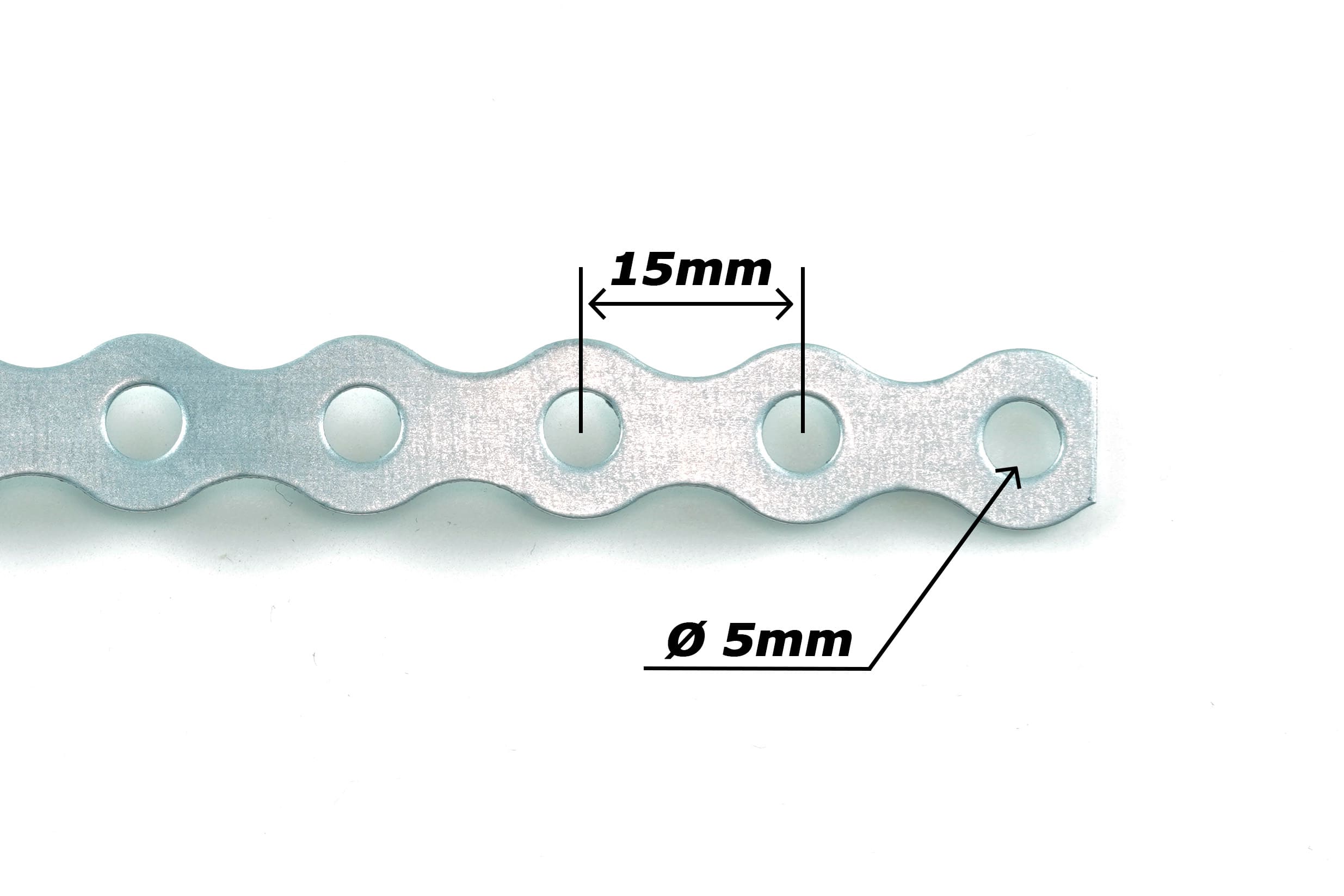Feuillard Rouleau 10m - bande perforé 1 trou