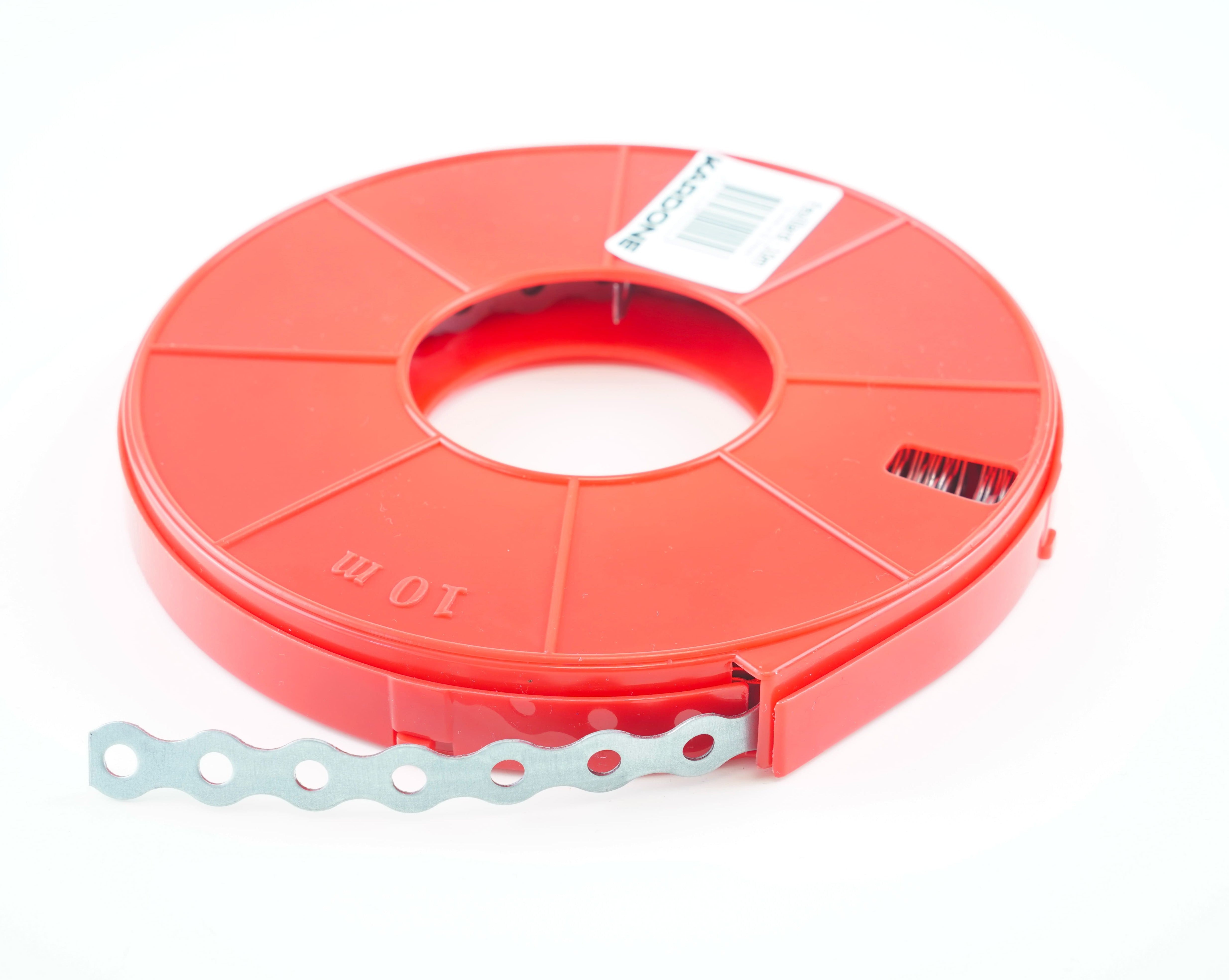 Feuillard Rouleau 10m - bande perforé 1 trou